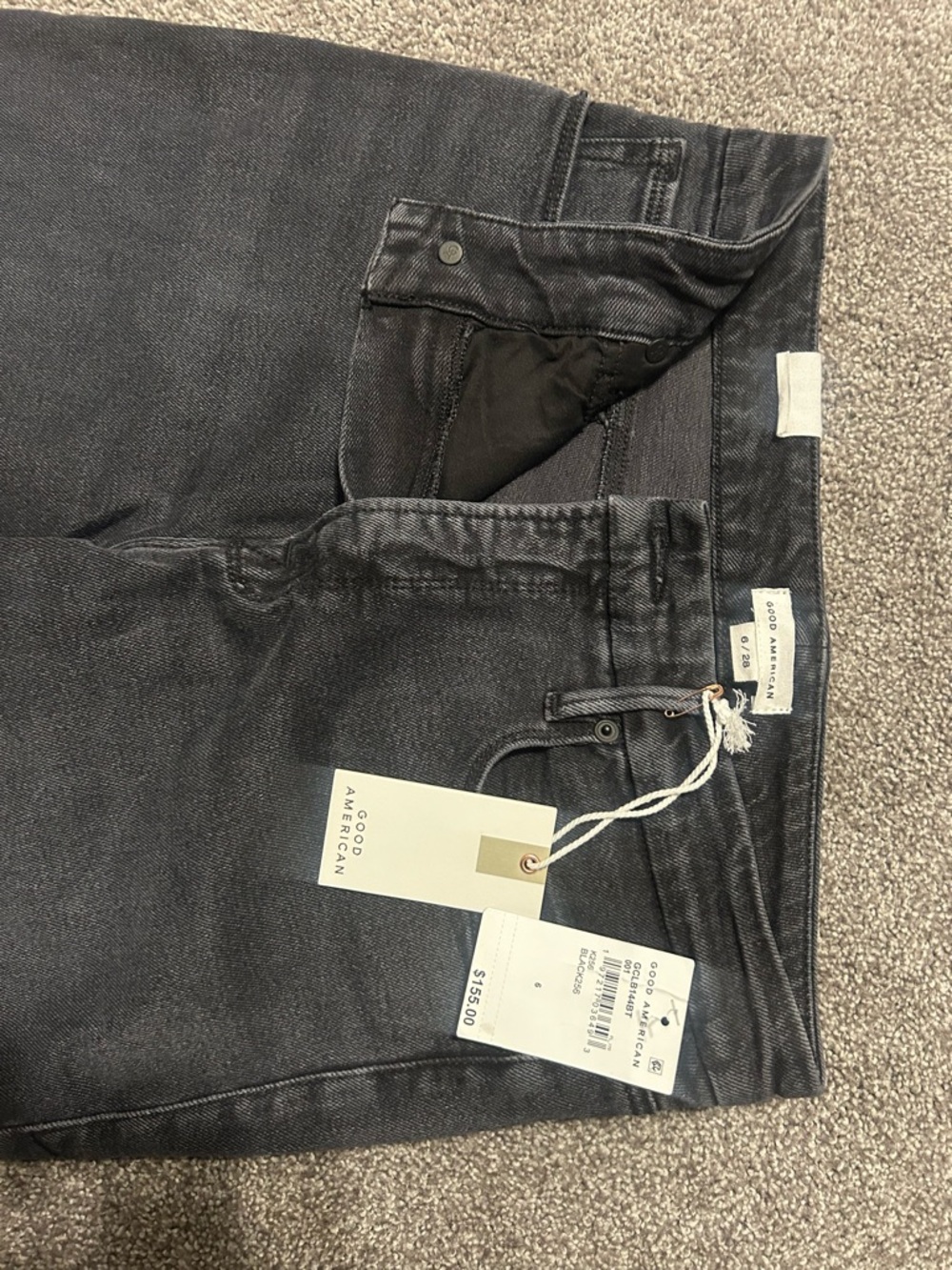 Good American Washed Black High-Rise Jeans